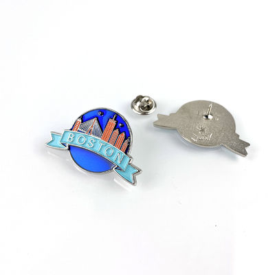 satın al Eşsiz Tasarım Enamel Şehri Offset Baskı ve Gümüş Kum patlaması malzemesi ile Pin Rozeti Tanıtım Çevrimiçi üretim