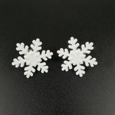 Metal Glitter Snowflake Pin Badge Özel Çinko Alaşımı / Demir / Bakır Asgari miktar yok
