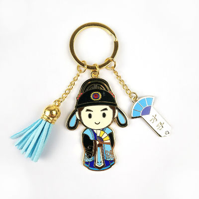Yuvarlak Metal Enamel Anahtar Zinciri İş Ekibi Yapımı için Özel